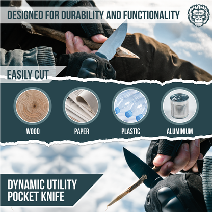 The Peasant Folding Pocket Knife Giftset for Men and Women (Silver and Black)