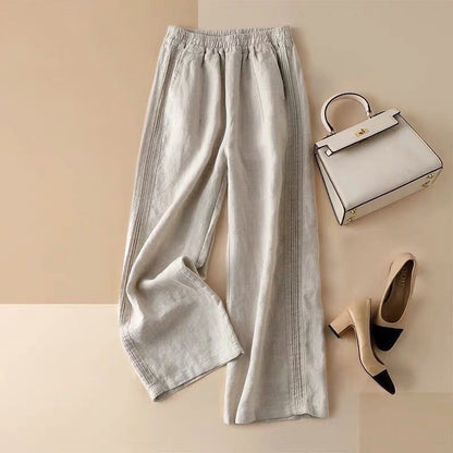 Slim Fit High-Waisted Straight Leg Casual Pants