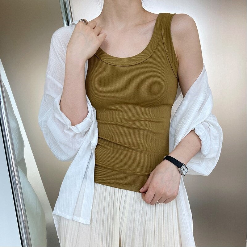 Threaded Strap Sleeveless Camisole for a Stunning Back