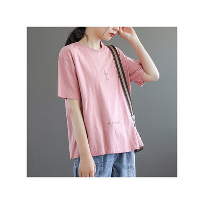 Relaxed Fit Round Neck Short-Sleeve T-Shirt