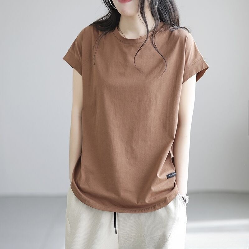 Relaxed Fit Hollow-Out Base Top - Effortless Style for a Youthful Look