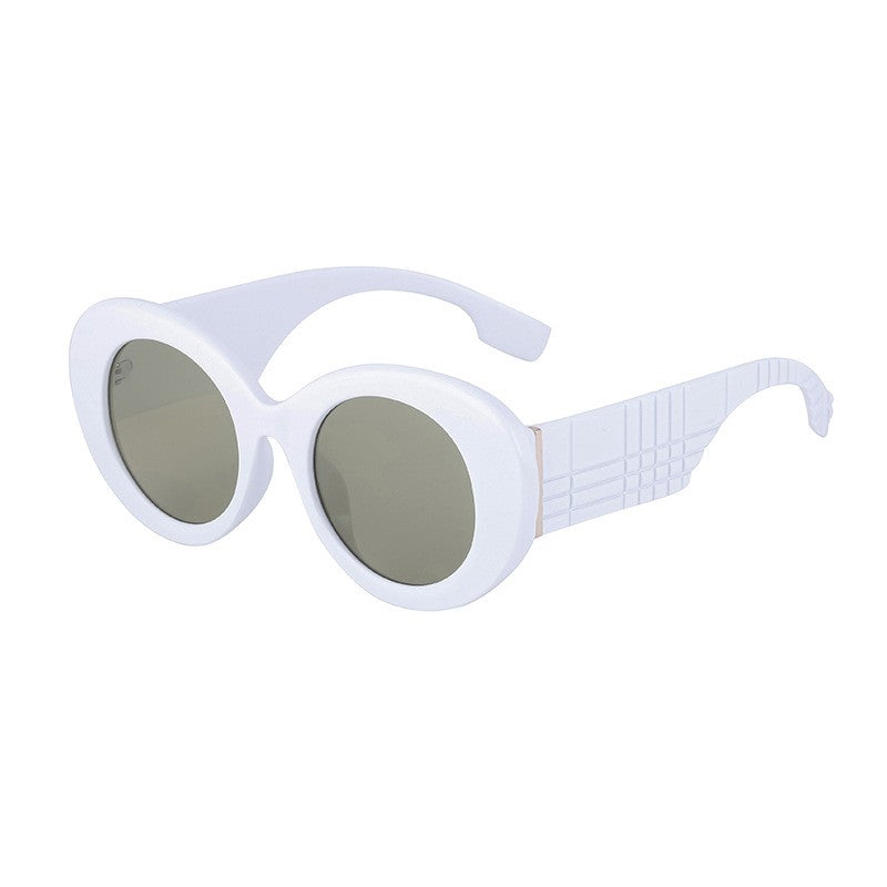 Oval Frame Wide Leg Sunglasses For Women