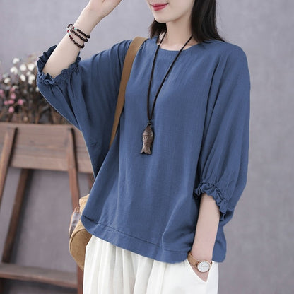 Solid Color Maternity Batwing Sleeve Blouse