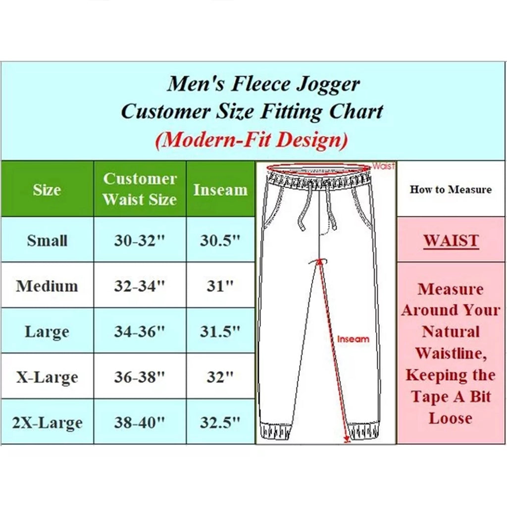 3-Pack Mens Slim Fit Fleece Jogger Sweatpants (S-3XL)