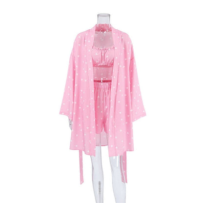 Cozy Sleepwear Set: Robe, Pyjamas, Underwear, and Shorts