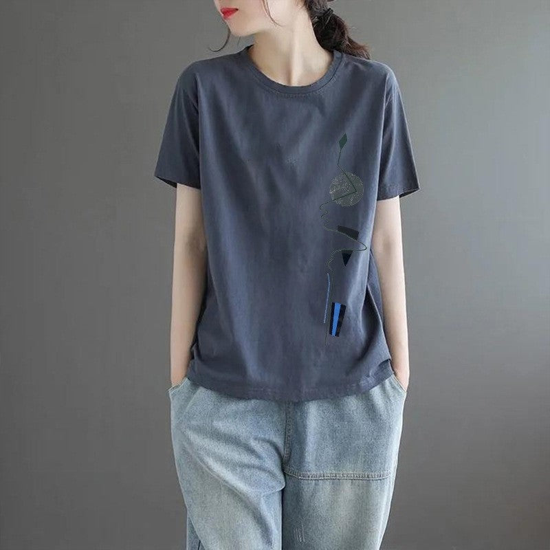 Fitted Round Neck Short Sleeve Tee