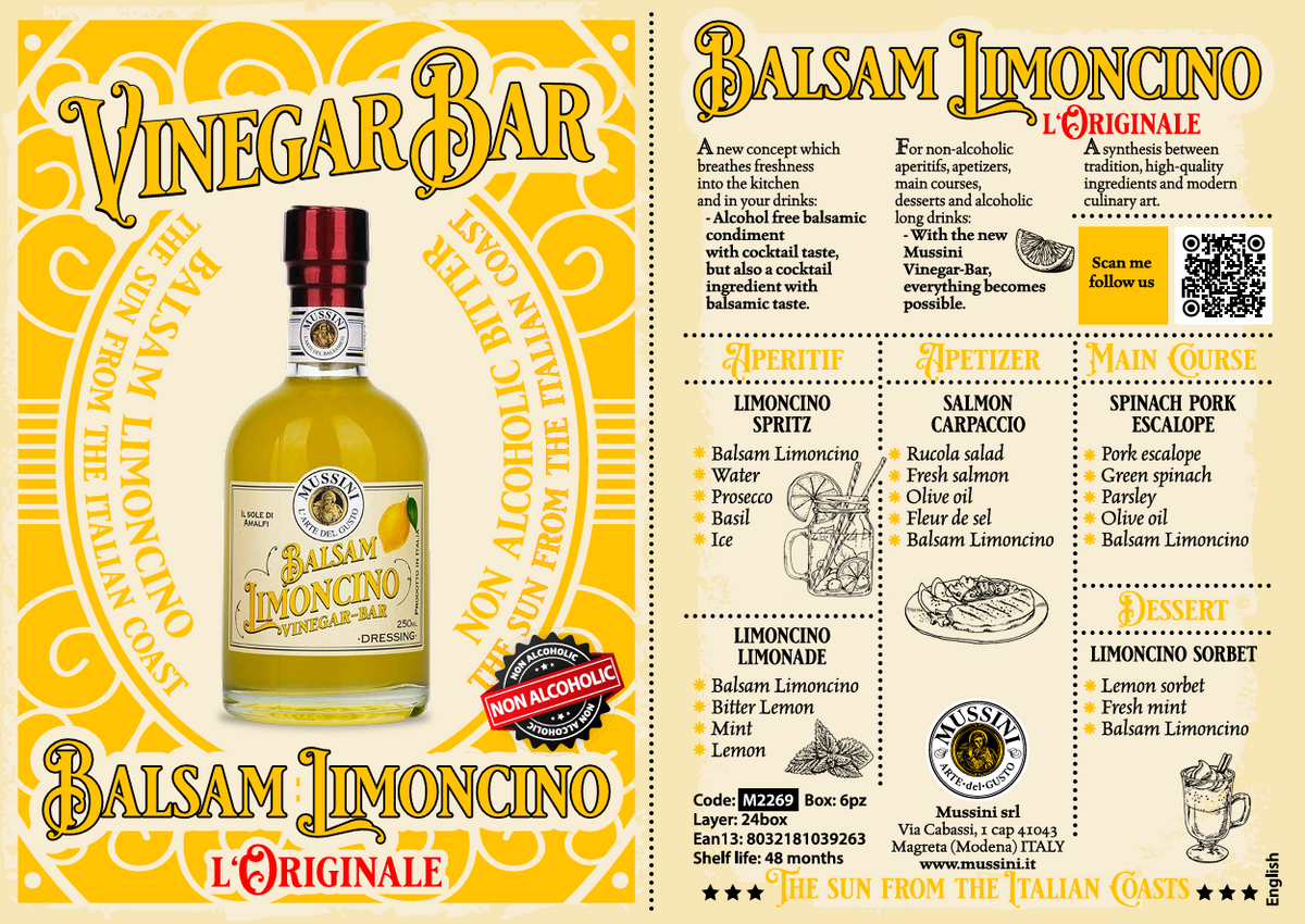 Limoncino Balsamic Vinegar - 8.45oz (250ml)