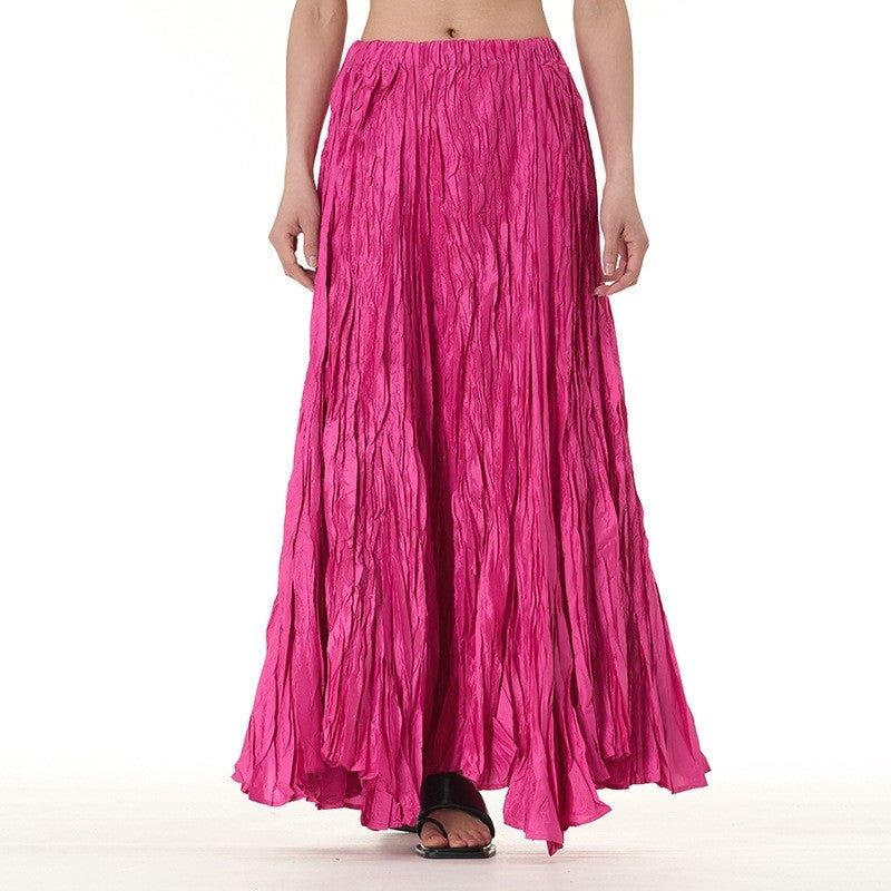 Solid Color Draped Ruched Skirt