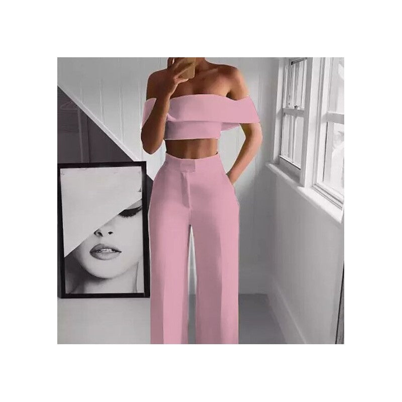 One-Shoulder Jumpsuit with Wide Leg Pants