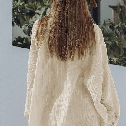 Cozy Relaxed Fit Long Sleeve Shorts Lounge Set