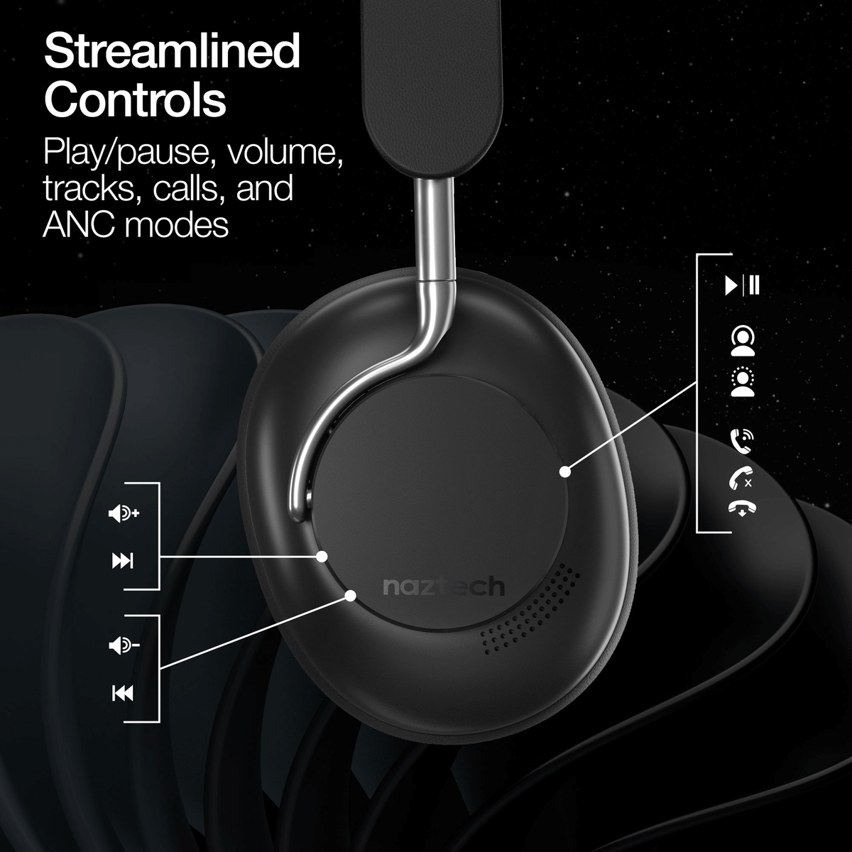 Naztech Aura 360 ANC Wireless Headphones