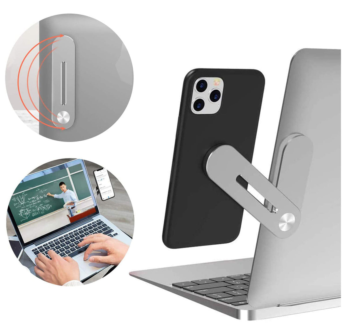 Magnetic Smartphone Side Mount for Laptops and Desktop Monitors