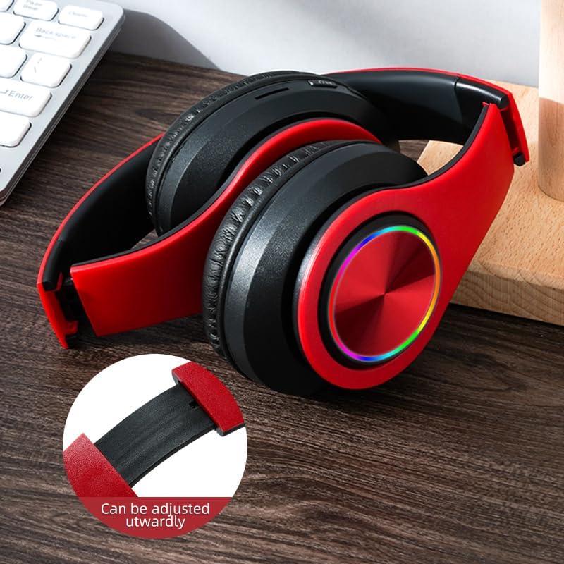 B39 Red & Black Wired Headphones with Adjustable Headband – Sleek Everyday Design (Item #MG-B39)