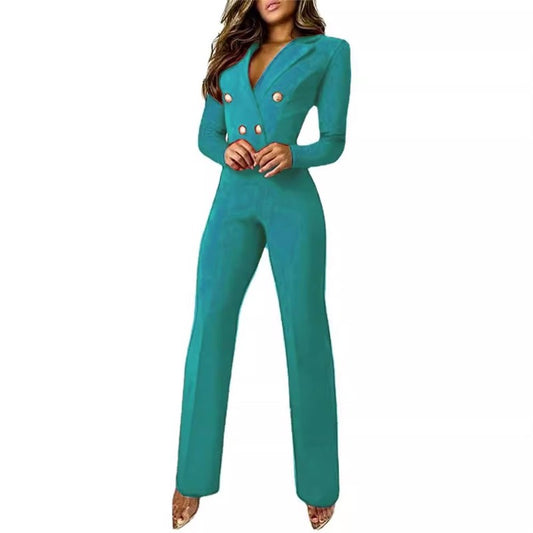 Tailored Solid Color Jumpsuit for a Sleek and Stylish Look