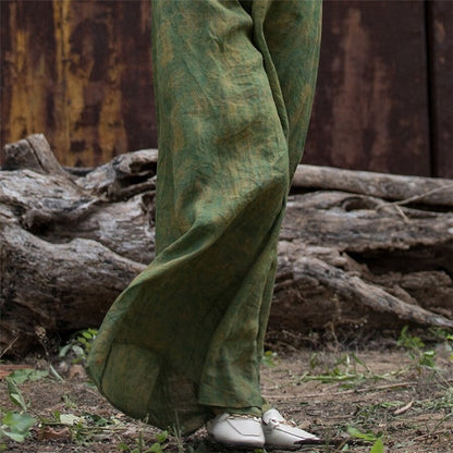 Elastic Waist Loose-Fitting Floor-Length Skirt Pants