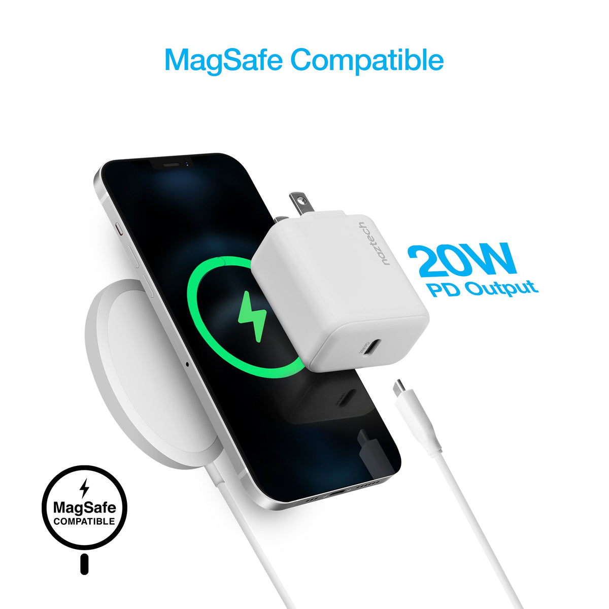 Naztech 20W PD Wall Charger + USB-C to Lightning 4ft Cable