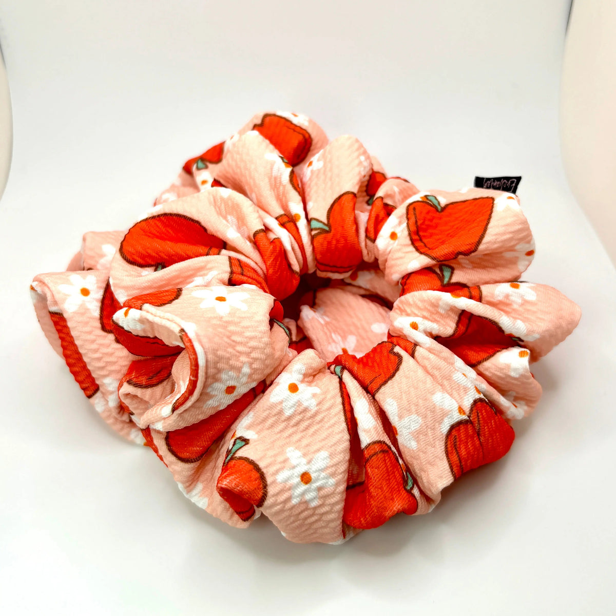 Pink Floral Apple School Bullet Scrunchie