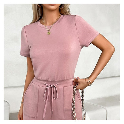 Sleeveless Drawstring Jumpsuit in Solid Color