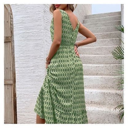 Chic Rhombus Pattern Sleeveless Dress