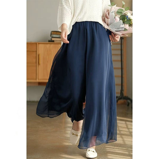 Wide Leg Pants in Solid Color with Artistic Flair