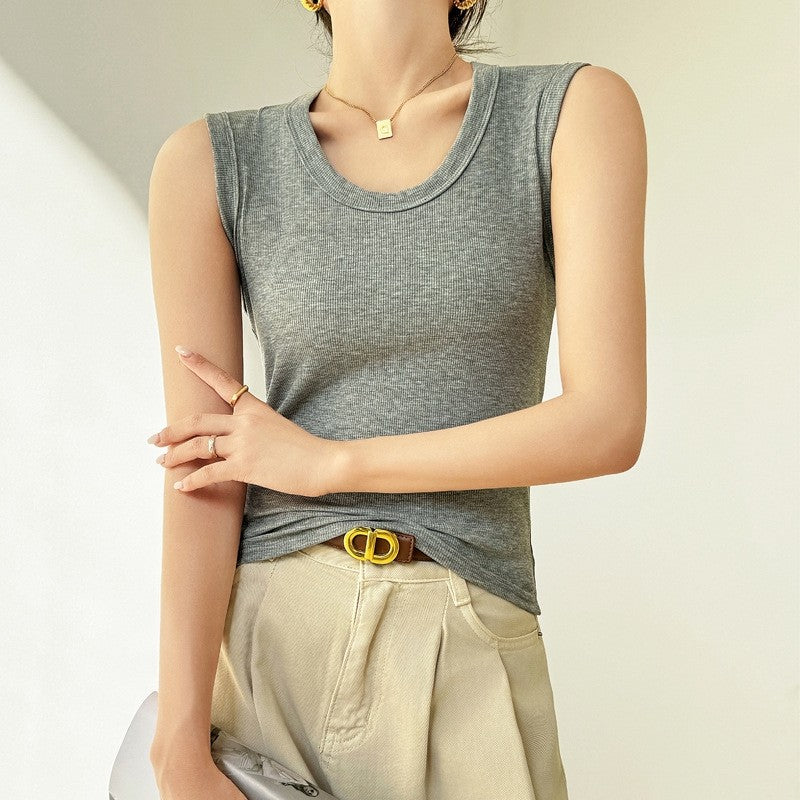 Solid Color Sleeveless Tee