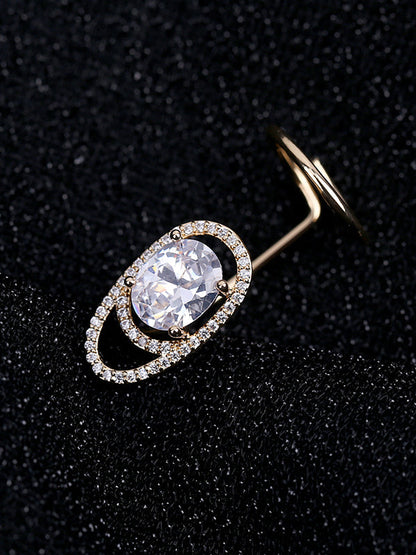 Rhinestone Geometric Nail Ring
