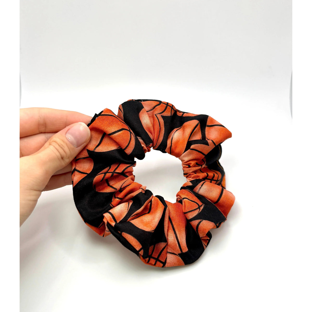 Mini Black Basketball Scrunchie