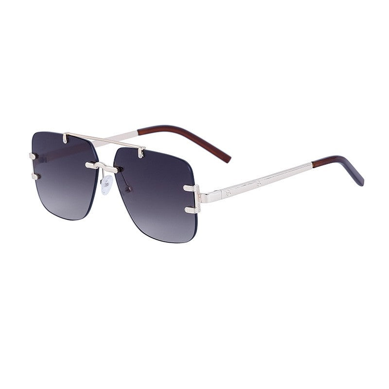 Stylish Rimless Metal Beam Sunglasses For Men