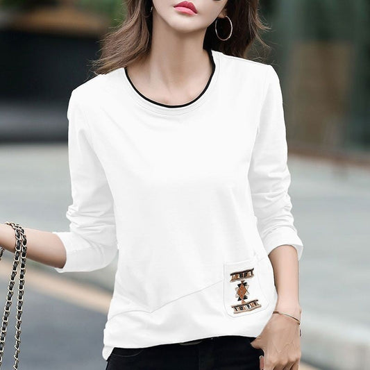 Long Sleeve T-Shirt with Embroidered Patch Pocket