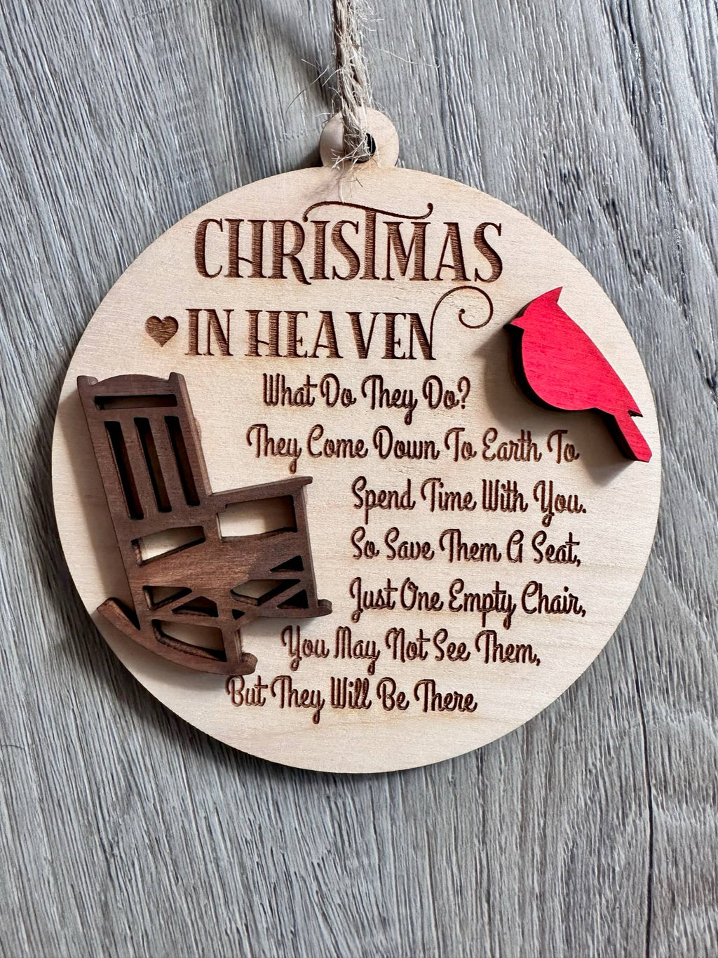 Christmas In Heaven Ornament-Rocking Chair-Cardinal