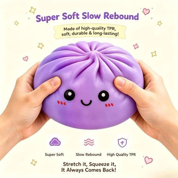 6-Inch Jumbo Mystery Dumpling Squishy – Giant Slow-Rise Foam Stress Ball for Anxiety Relief, Fidget & Decompression | Surprise Color