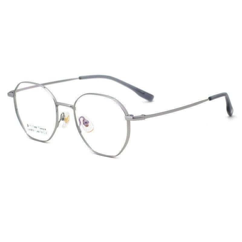 Fashion Half Titanium Square Eyeglass Frame Makeup Glasses