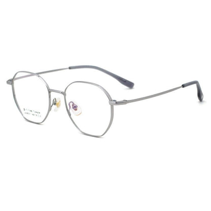Fashion Half Titanium Square Eyeglass Frame Makeup Glasses