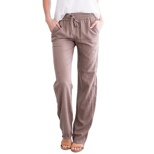 Relaxed Wide-Leg Pants with Adjustable Drawstring - Casual and Comfortable