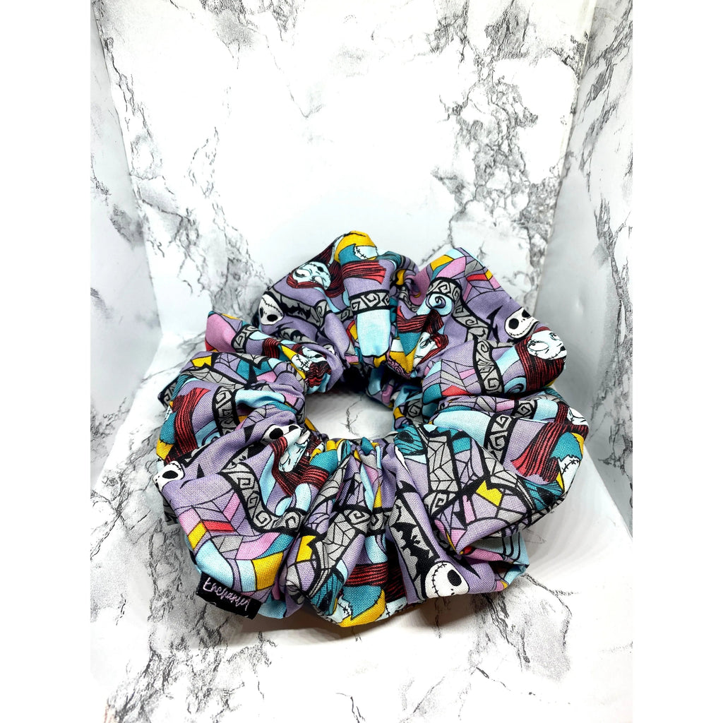 Stained Glass Nightmare before Christmas Halloween Scrunchie