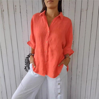 Relaxed Fit Solid Color Back Strap Blouse