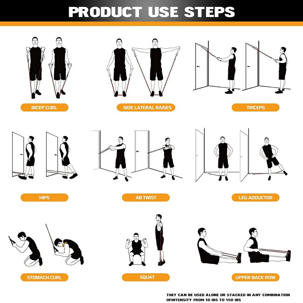 JupiterGear Intey Resistance Bands Set Exercise Bands with Protective Sleeve - Portable Resistance Bands with Door Anchor, Handles, Legs Ankle Straps - Home Gym Resistance Training [13 Pcs Set]