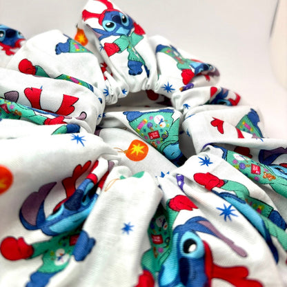 White Stitch Christmas Scrunchie