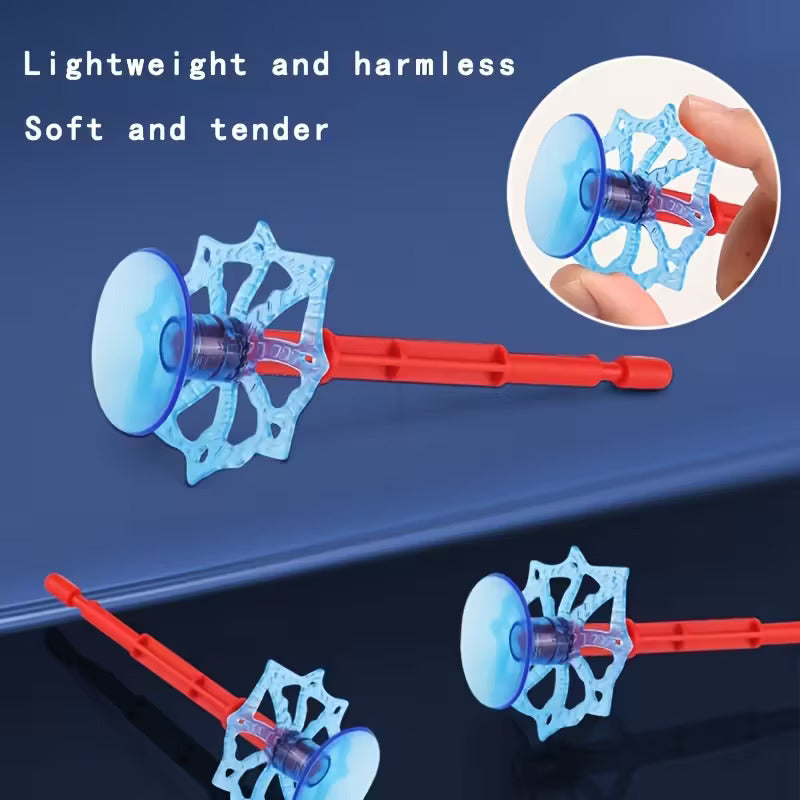 2-Pack Spider Web Launcher Gloves - Red and Blue Hero Toy, 5-Meter Shooting Distance, Absorbable Bullets
