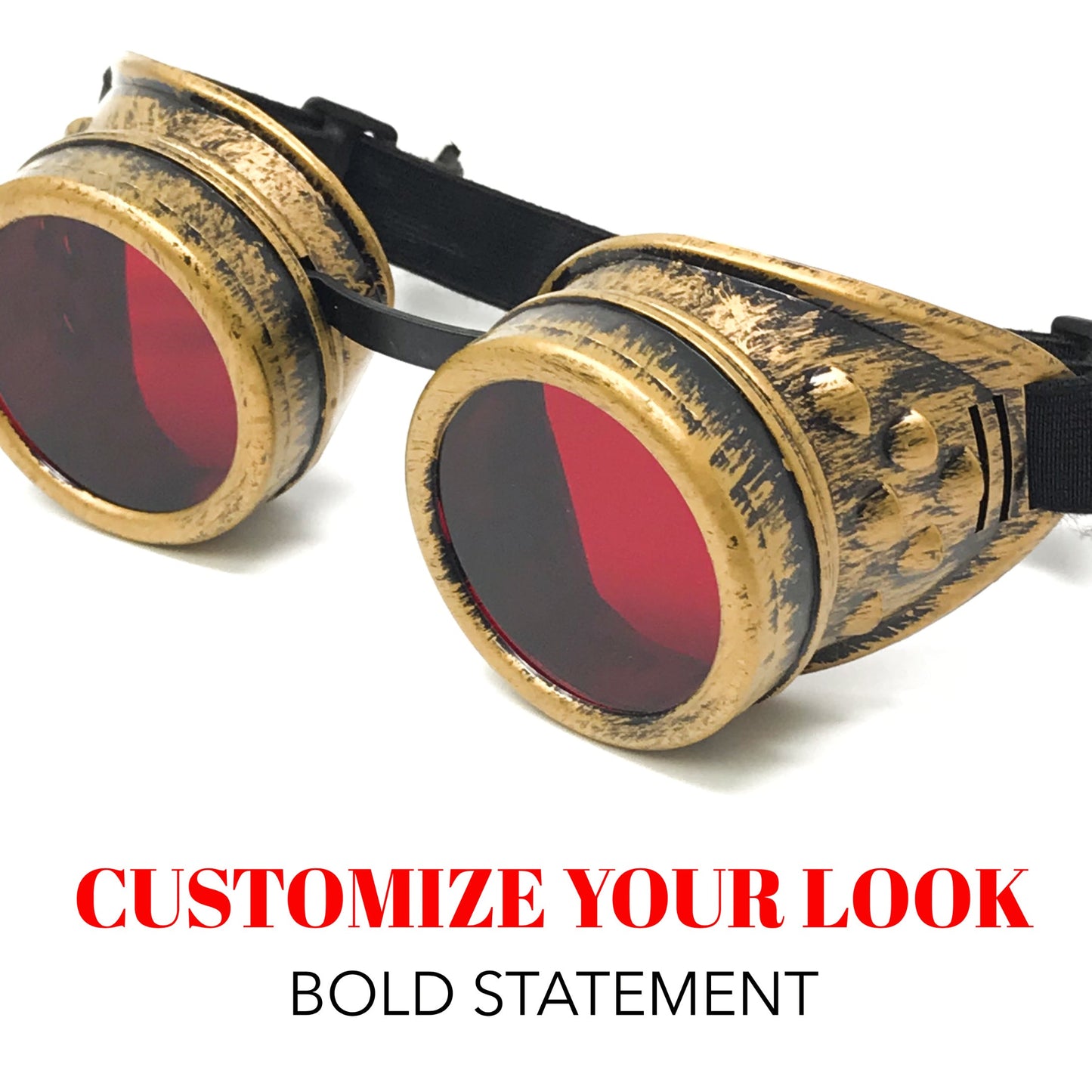 Wasteland Cyberpunk Goggles –  Cosplay Eyewear - neon pink, orange, green, red lenses