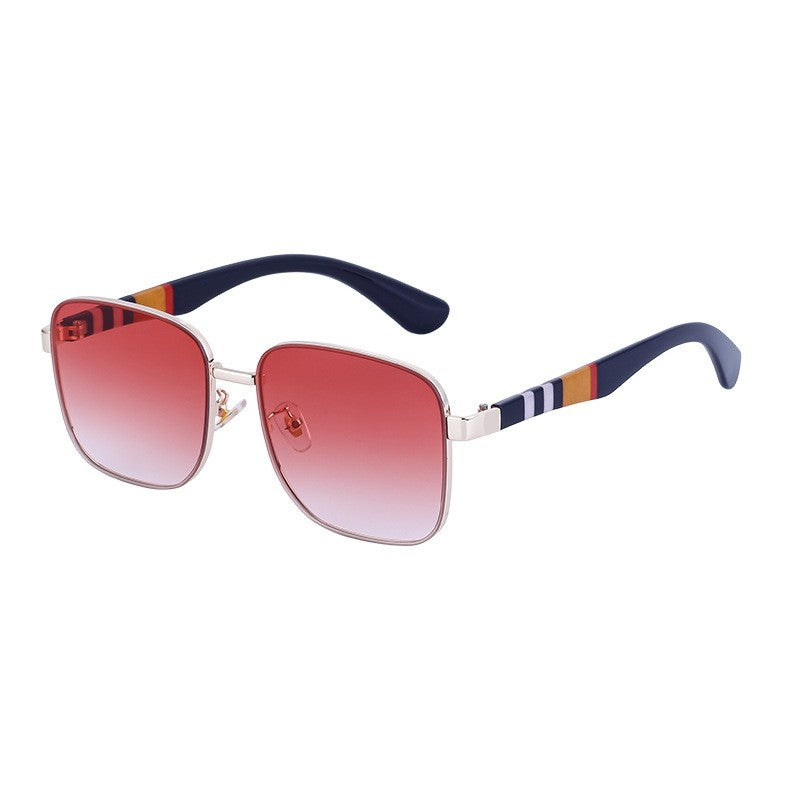 Fashion Oversized Square Striped Sunglasses