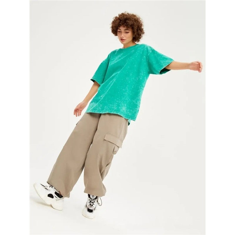 Distressed Casual Loose Fit Crewneck T-Shirt