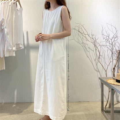 Minimalist Sleeveless Denim Dress