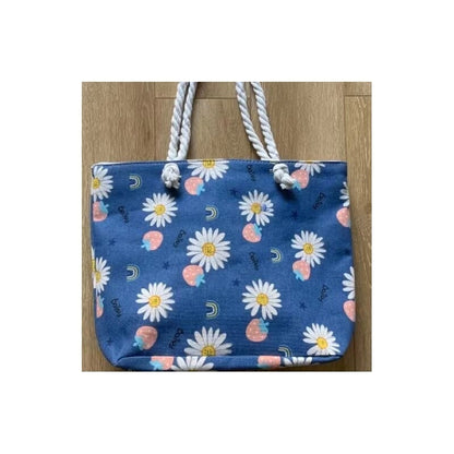 Chic Canvas Tote with Spacious Design and Printed Detail