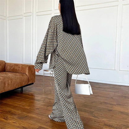 Printed Cami Top and Long Pants Lounge Set