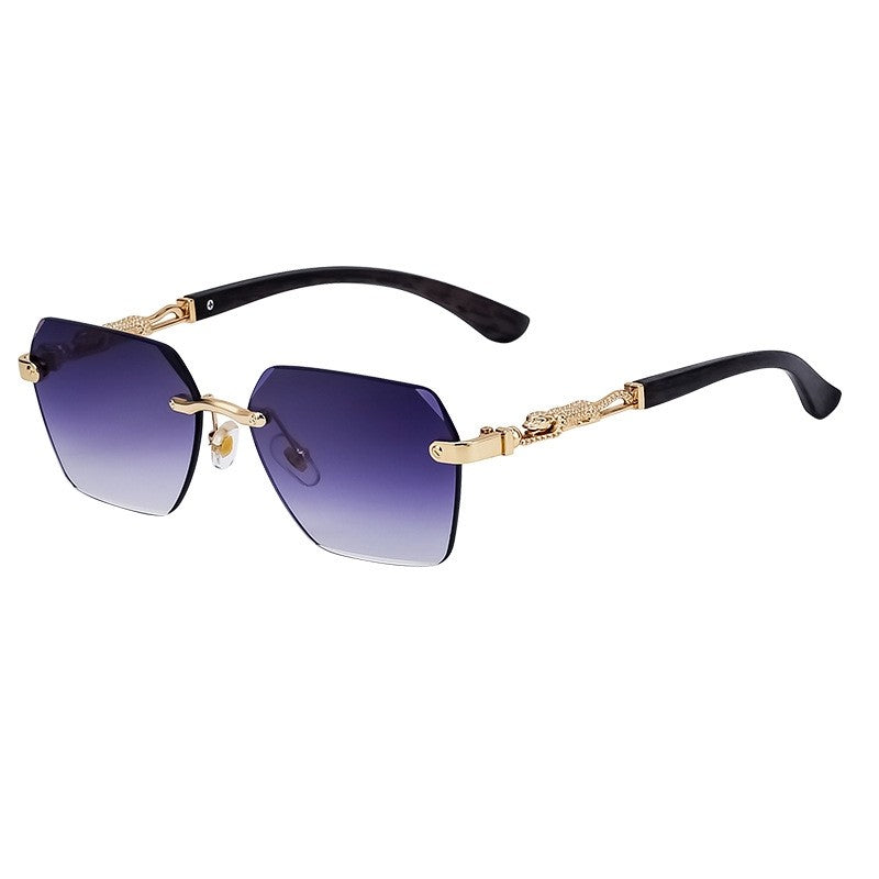 Fashion Retro Frameless UV400 Sun Protection Outdoor Eyewear Sunglasses