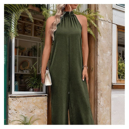 Sleek Strap Straight Jumpsuit in Solid Color