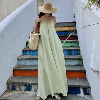 Sophisticated Draped Solid Color Dress