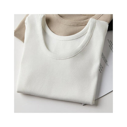 Fitted Short-Sleeve Round Neck Shirt