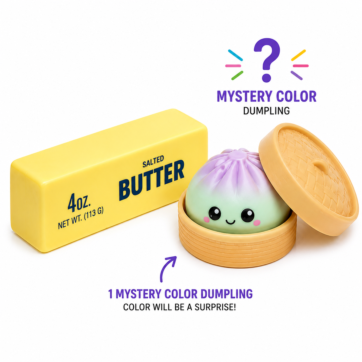 Butter Squishy + Squishy Dumpling Combo Pack – 2PC Stress Relief Fidget Toy Set